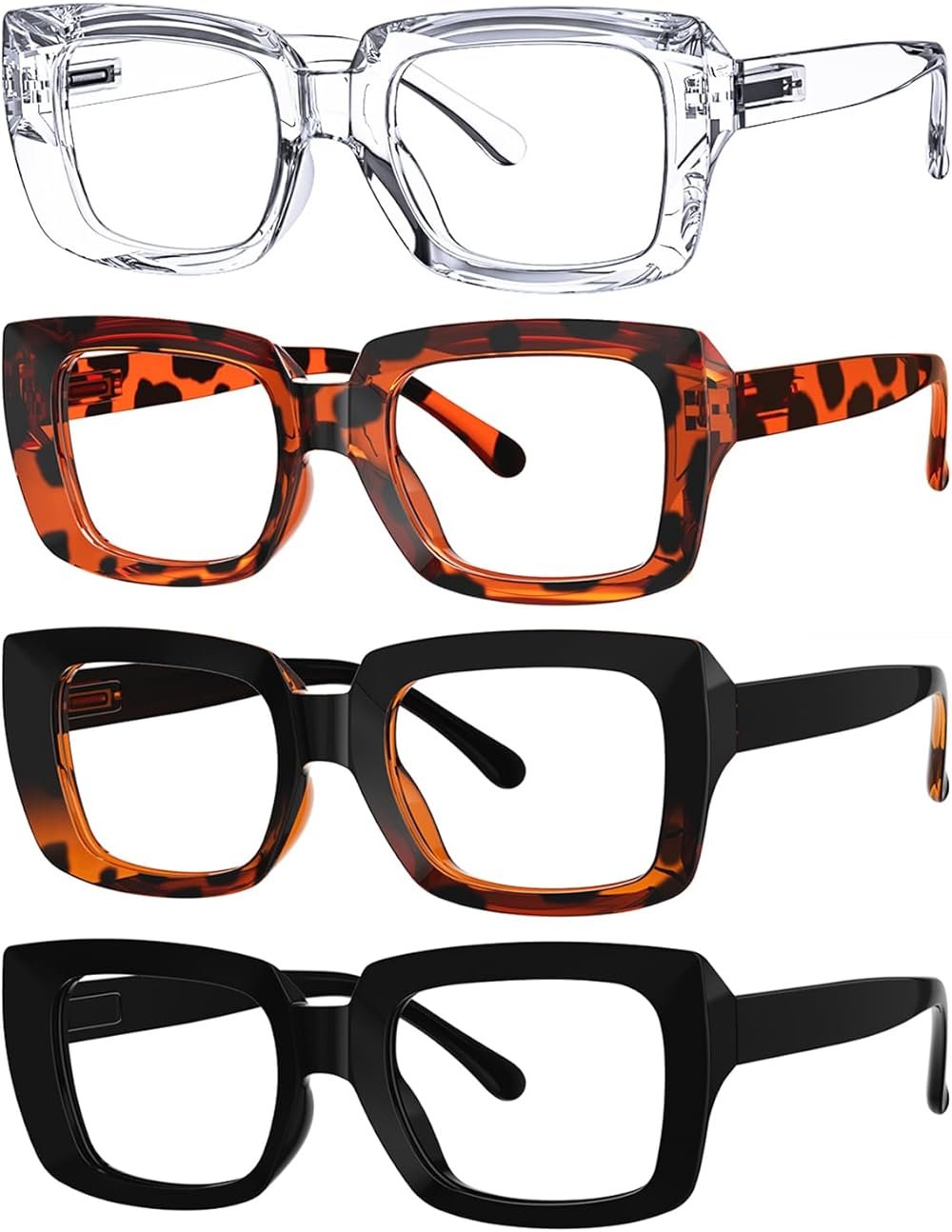 Eyekepper 4 Pack Ladies Reading Glasses - Stylish Oversized Square Readers for Women +2.50 - Product Image
