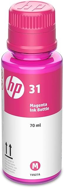 HP 31 | Ink Bottle | Magenta | Up to 8,000 Pages per Bottle | Works Smart Tank Plus 651 Smart Tank Plus 551 | 1VU27AN | Packaging May Vary - Product Image