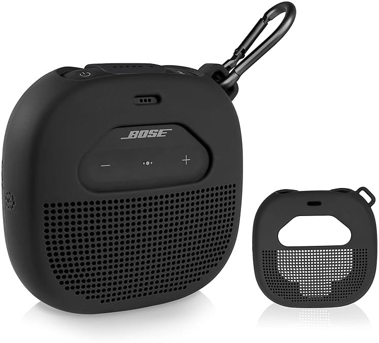 Silicone Cover Sleeve for Bose SoundLink Micro Portable Outdoor Speaker, Customized Design Skin Giving All 6 Directions Protection, Best Matching in Shape and Color(Black) - Product Image