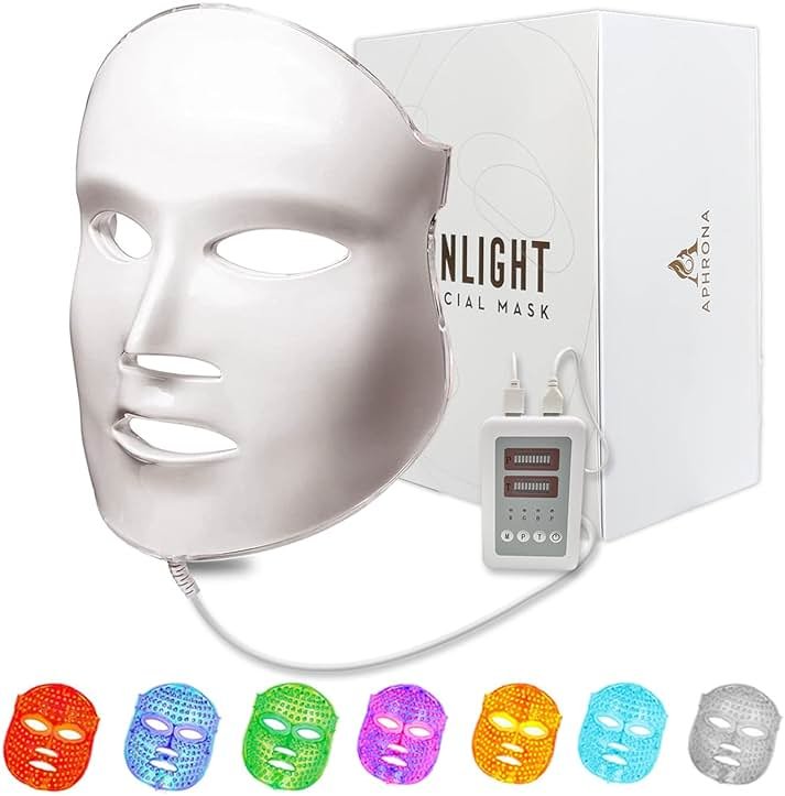Aphrona FDA cleared LED Facial Skin Care Mask MOONLIGHT PRO 7 Color Treatment Photon Mask (White) - Product Image