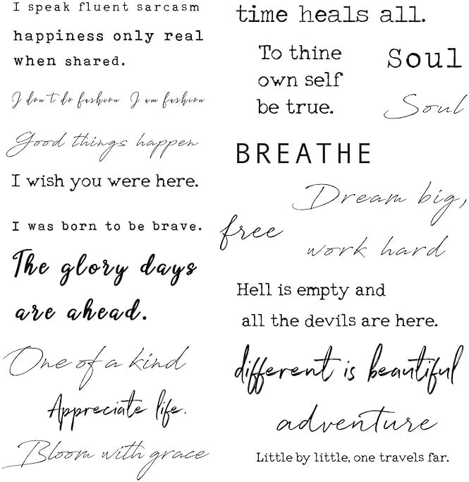 Everjoy Realistic Temporary Tattoos - 20 Individual Line Pcs, Waterproof Inspirational Words for Adult, Women (Words) - Product Image