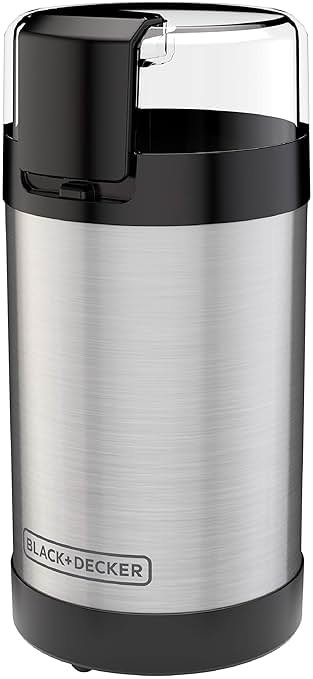 BLACK+DECKER One Touch Coffee Grinder, 2/3 Cup Coffee Bean Capacity, Spice Grinder, One Touch Push-Button Control -150 Watts -Stainless Steel Blades - Product Image