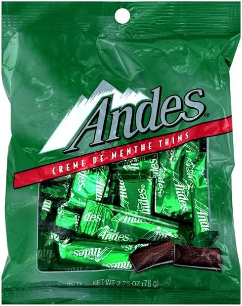 Andes (1) Bag Creme De Menthe Thins - Individually Wrapped Mint & Dark Chocolate Candy Pieces - Peanut Free & Gluten Free - Net Wt. 2.75 oz - Product Image
