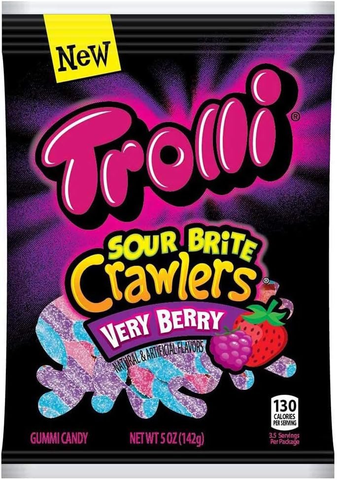 Trolli Sour Brite Crawlers Very Berry, 5 Ounce, Pack of 12 - Product Image
