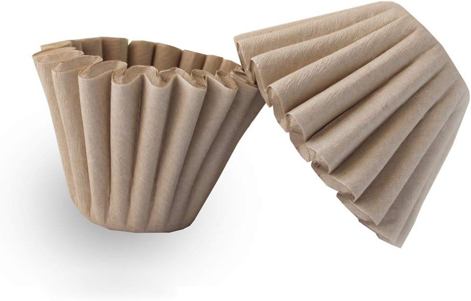 1-4 Cup Basket Coffee Filters,Natural Brown Biodegradable Basket Filters Paper Unbleached for Home Office Use,coffee filter flowers, 50 Count - Product Image