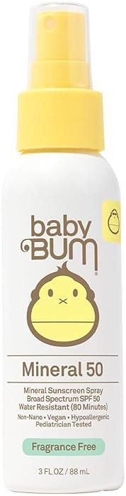 Baby Bum SPF 50 Sunscreen Spray - Mineral UVA/UVB Face and Body Protection for Sensitive Skin - Fragrance Free - Travel Size - 3 oz - Product Image
