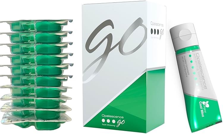 Opalescence GO 15% (10 Treatments) Original Prefilled Teeth Whitening Trays w/Travel Whitening Toothpaste 1.0 Oz. Hydrogen Peroxide - Cool Mint - Made by Ultradent. - Product Image