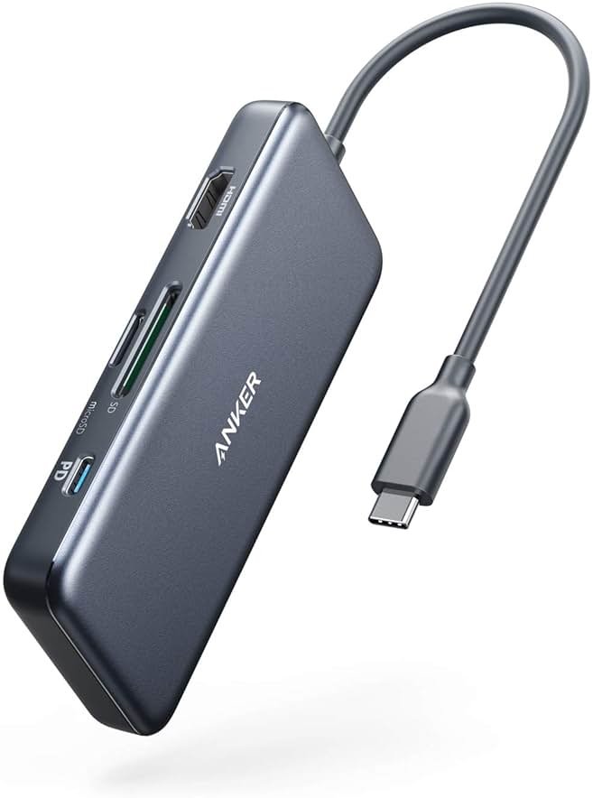 Anker USB C Hub, 7in1 Multi-Port USBC Hub with 4K HDMI, 85W PD, USB-C and 2 USB-A 5Gbps Data Ports, microSD and SD Card Reader, for MacBook Air, MacBook Pro, XPS, and More (Charger not Included) - Product Image