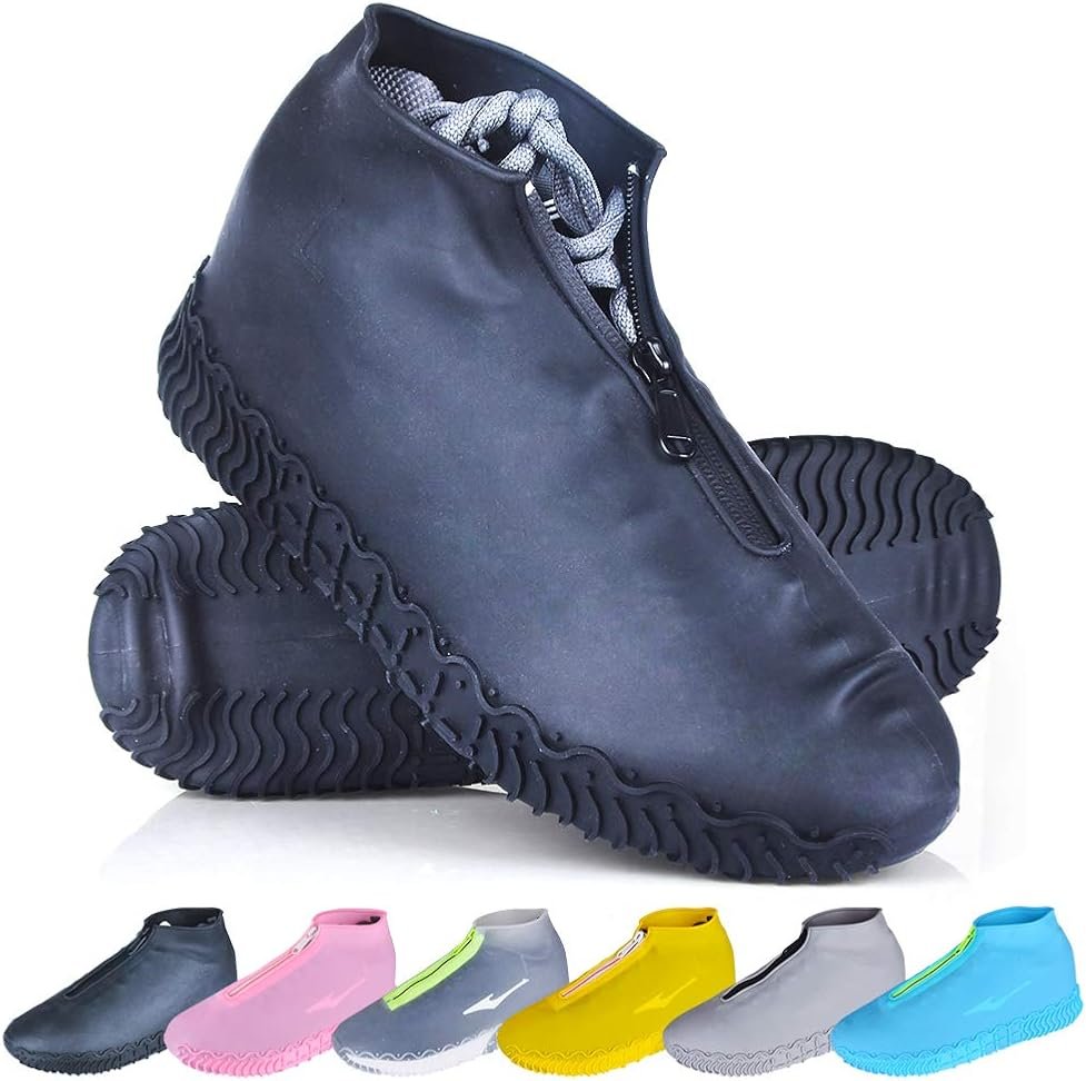 ydfagak Shoe Covers Waterproof Reusable Foldable Not-Slip Rain Shoe Covers with Zipper,Shoe Protectors Overshoes Rain Galoshes for Kids Men and Women - Product Image