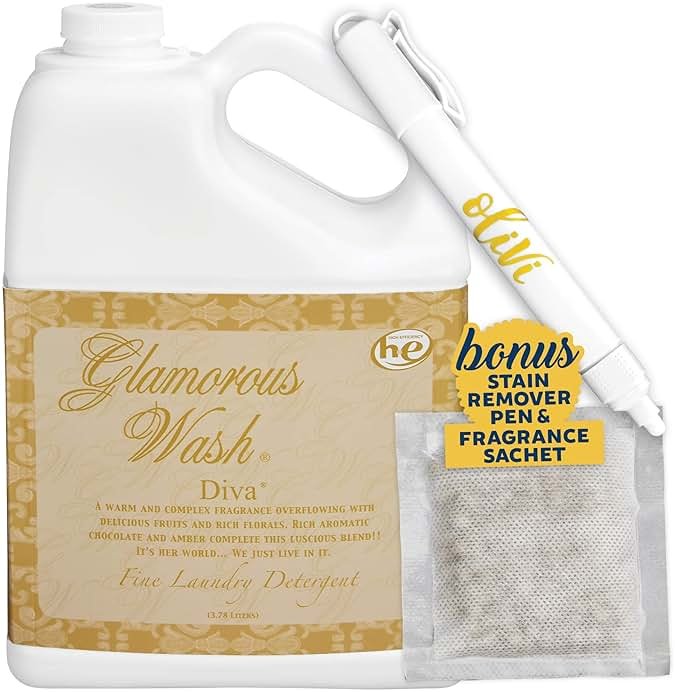 Tyler DIVA Glamorous Wash Laundry Detergent - 1 Gallon - With Olivi Stain Remover Pen - Fresh Scented Sachet - Laundry Detergent For Washing - Product Image
