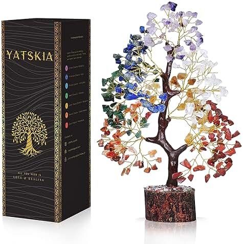 YATSKIA 7 Chakra Tree of Life - Crystals and Healing Stones | Birthday Gifts for Women | Crystal Tree for Positive Energy | Home Office Decor | Spiritual Gifts for Women - Product Image