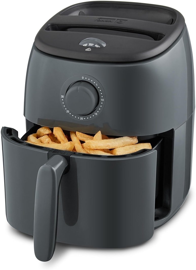 Dash Tasti-Crisp™ Air Fryer - AirCrisp® Technology - Compact Design with Adjustable Temperature Control - Nonstick Fry Basket & Auto Shut-Off Feature - 2.6 Quarts - Cool Grey - Product Image