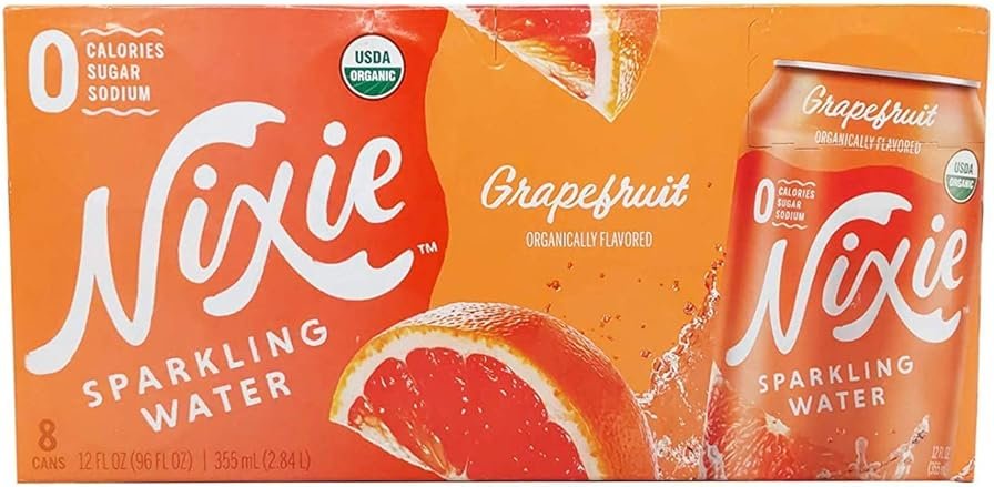 Nixie Sparkling Water, Sparkling Water Grapefruit Organic, 12 Fl Oz, 8 Pack - Product Image