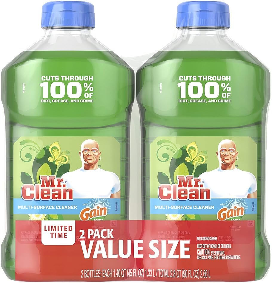 Mr. Clean Liquid All Purpose Multi-Surface Cleaner | with Gain Original - 45 Ounce Each Bottle (Pack of 2) (Total 90 fl oz) - Product Image