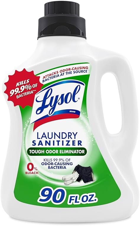 Lysol Tough Odor Eliminator Laundry Sanitizer Additive, Sanitizing Liquid for Gym Clothes and Activewear, 0% Bleach, Eliminates Odor Causing Bacteria, 90oz - Product Image