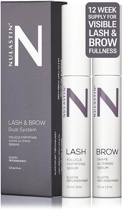 NULASTIN Eyelash Serum & Brow Serum - Lash & Brow Dual System - Eyebrow & Eyelash Enhancing Serums with Keratin & Peptides for Fuller Looking Lashes & Brows (2 Count, 0.1 Fl Oz Each) - Product Image