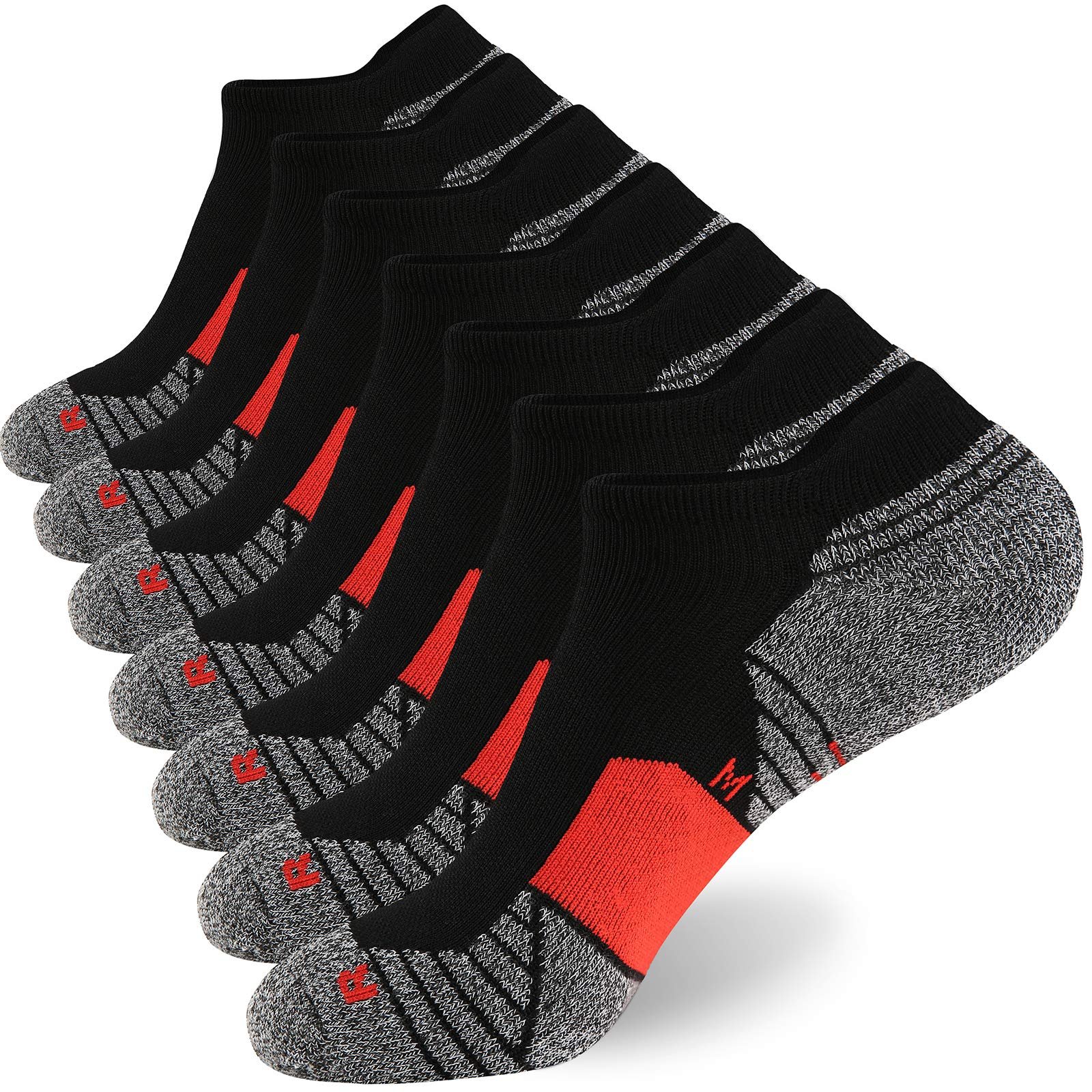 WANDER Men's Athletic Running Socks 7 Pairs Thick Cushion Ankle Socks for Men Sport Low Cut 6-9/10-12/12-14 - Product Image