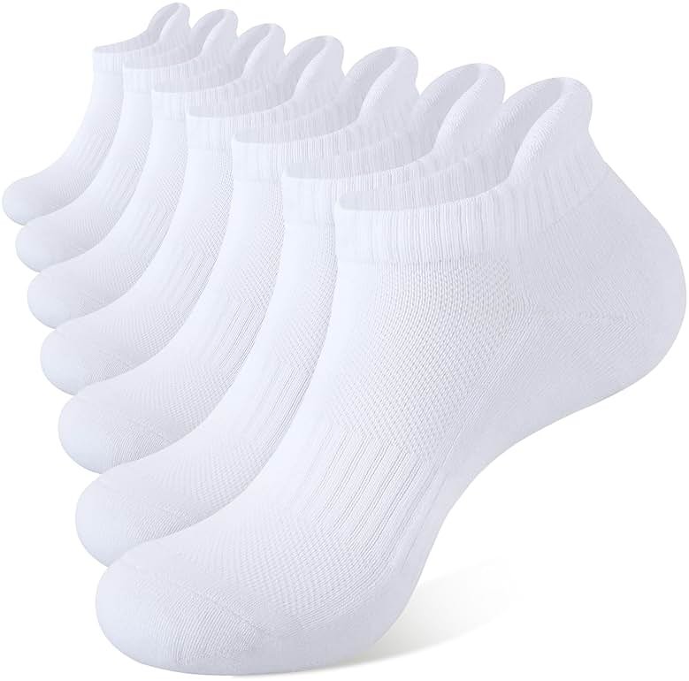 CLOSEMATE 7 Pairs Ankle Athletic Running Socks for Men Women - Comfortable Cotton Cushioned and Anti-Blister - Product Image