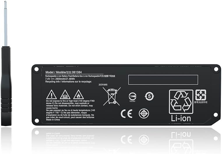 Emaks Replacement Battery for Bose SoundLink Mini I Speaker,7.4V 21.46Wh 2900mAh High Capacity,US Version | Compatible with Mini 1 (Not Gen 2) | No Control Board or Cable Included - Product Image