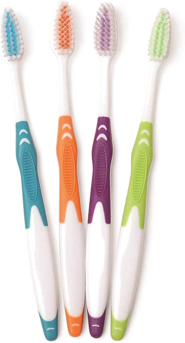 FRESHMINT Individually Wrapped Bulk Premium Toothbrushes (144 Pack), Oversized Easy Grip Handle, Soft Multi Color Nylon Bristles, Perfect for Travel, Hotel, Donation. Toothpaste Sold Separately. - Product Image