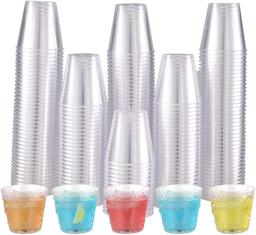 JOLLY CHEF 500 Shot Glasses 2 oz Disposable Cups 2 Ounce Plastic Shot Cups Ideal for Halloween, Thanksgiving, Christmas Party - Product Image