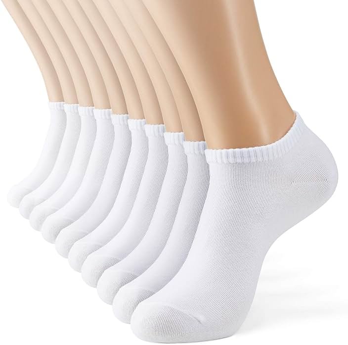 MONFOOT Men's/Women's 10-20 Pairs Thin Cotton Low Cut Ankle Socks, Multipack - Product Image