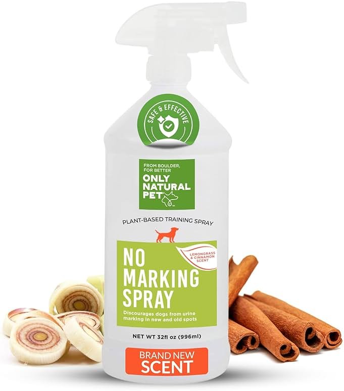 ONLY NATURAL PET No Marking Deterrent Spray for Dogs – Indoor Outdoor Urine Prevention - Stain & Odor Eliminator - Potty Pet Training Aid to Deter Peeing or Marking Carpet or Furniture – 32 Fl Oz - Product Image