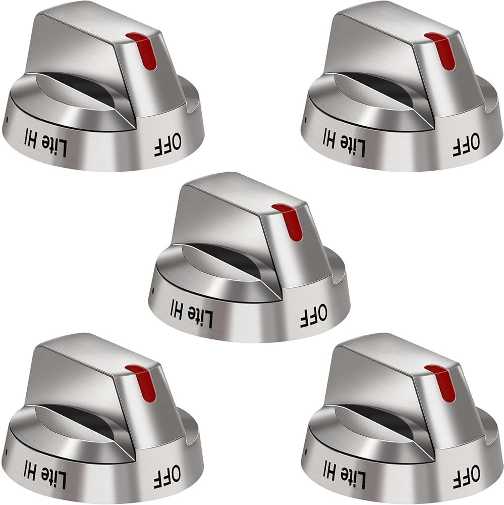 DG64-00473A Burner Control Dial Knob Range Oven Replacement Compatible with Samsung Gas Stove Knob NX58H5600SS NX58F5700WS NX58H5650WS NX58J7750SS NX58M6850SS （5pcs）. - Product Image