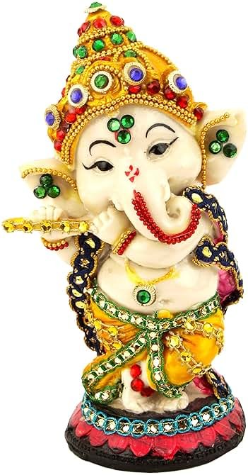 TIED RIBBONS Ganesh Statue | 5.5 inch | Ganesha Idol for Table Desktop, Indian God Idol Indian Gifts | Elephant God Statue | Ganesha Decorations | Ganesha Statues for Car Dashboard - Product Image