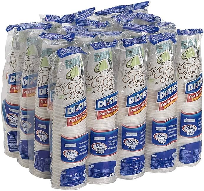 Dixie Perfectouch Insulated Paper Hot Cup, 300 Count, 16oz, Packing May Vary - Product Image