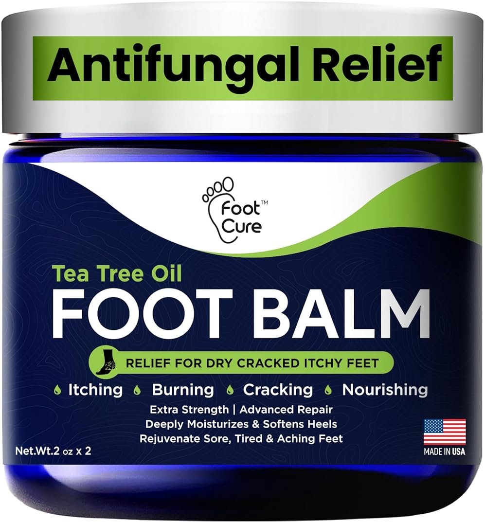 Antifungal Cream - For Itchy Feet and Skin Fungus Relief - Extra Strength Treatment for Athlete’s Foot, Ringworm, and Jock Itch. Moisturizer for Dry Cracked Feet infused with Tea Tree Oil Made in USA - Product Image