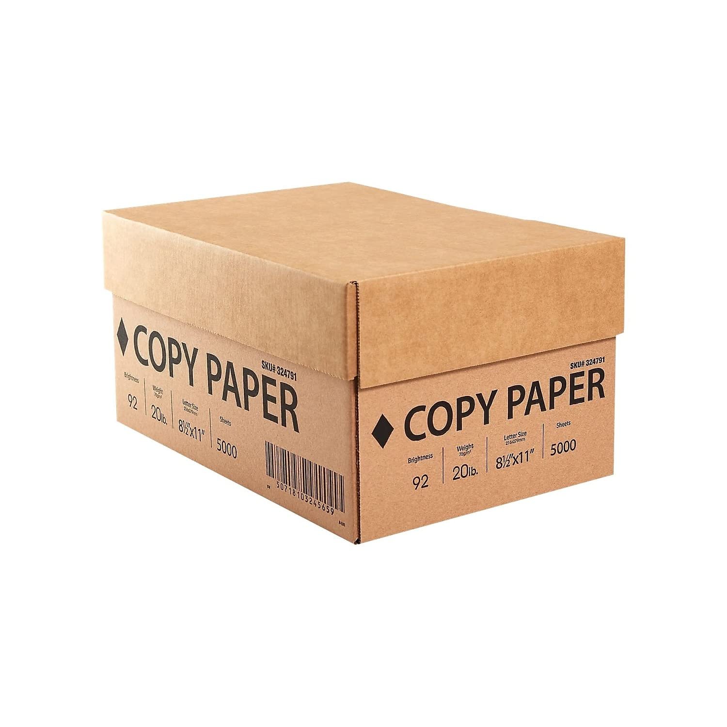Printer Paper 8.5 x 11 Inch 20 lb 92 Bright White Sheets, 10 Ream Carton - Product Image
