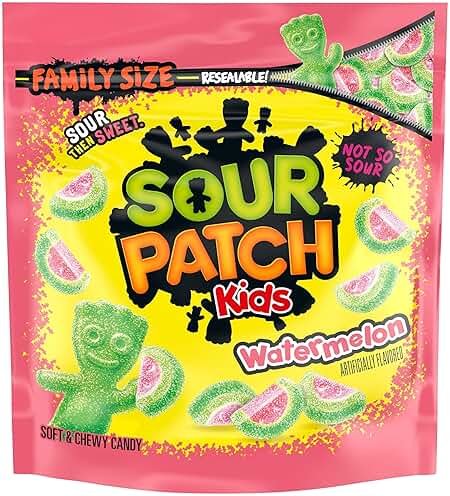 SOUR PATCH KIDS Watermelon Soft & Chewy Gummy Candy, Family Size, Bulk Candy, 1.8 lb - Product Image