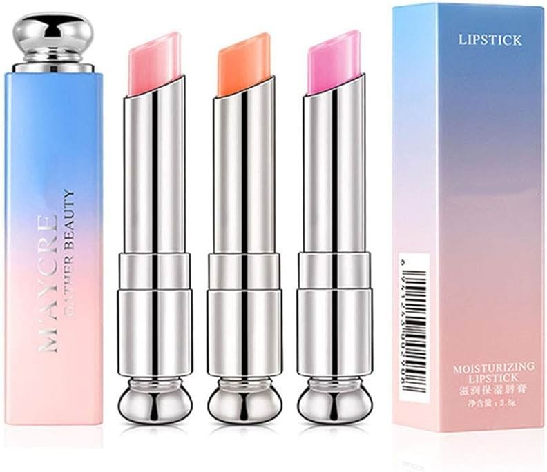 Petansy 3 Colors Jelly Lipstick Set Moisturizing Magic Temperature Color Changing Long Lasting Lip Balm - Product Image