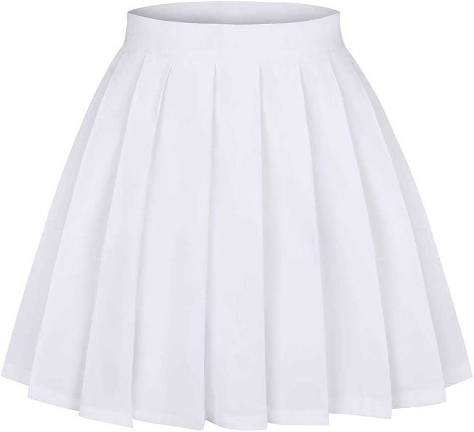 Seazoon Women's High Waist Pleated Cosplay Cheer Skirt Mini School Tennis Skirts Thanksgiving Day Christmas Skirt - Product Image