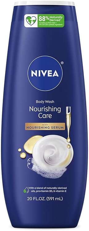 NIVEA Nourishing Care Body Wash with Nourishing Serum, Moisturizing Body Wash for Women, Enriched with Provitamin B5 and Vitamin E, 20 Fl Oz Bottle - Product Image