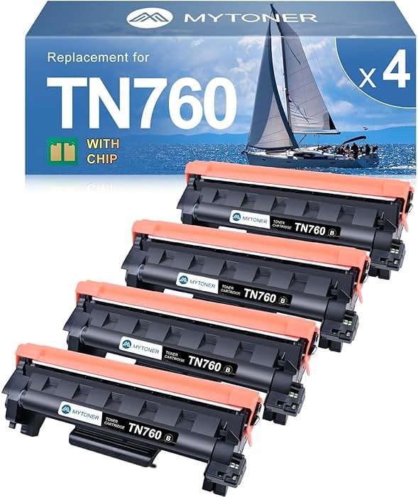 MYTONER Compatible Toner Cartridge Replacement for Brother TN760 TN-760 TN730/760 TN-730 High Yield MFC-L2690DW 2717DW MFC-L2750DW HL-L2350DW MFC-L2710DW HL-L2395DW Printer Black, 4Pack - Product Image