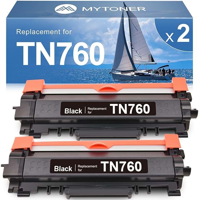 MYTONER Toner Cartridge Compatible Replacement for Brother TN760 TN730 TN-730/TN-760 Black High Yield for MFC-L2690DW MFC-L2710DW MFC-L2717DW HL-L2350DW HL-L2395DW MFC-L2750DW Printer, 2-Pack - Product Image