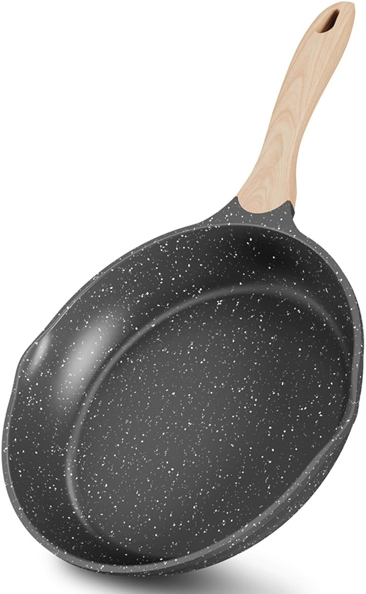 JEETEE 8 Inch Nonstick Frying Pan For Egg, Nonstick Omelette Skillet with Soft Touch Handle, All Stove Induction Compatible - Product Image