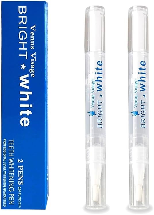 Venus Visage Award Winning Teeth Whitening Pen, 20+ Uses - Teeth whitening Kit Professionally formulated - Best Teeth whitening Gel Pen Teeth Whitener - Low Sensitivity (Mint) (0.07 Fl Oz (Pack of 2)) - Product Image