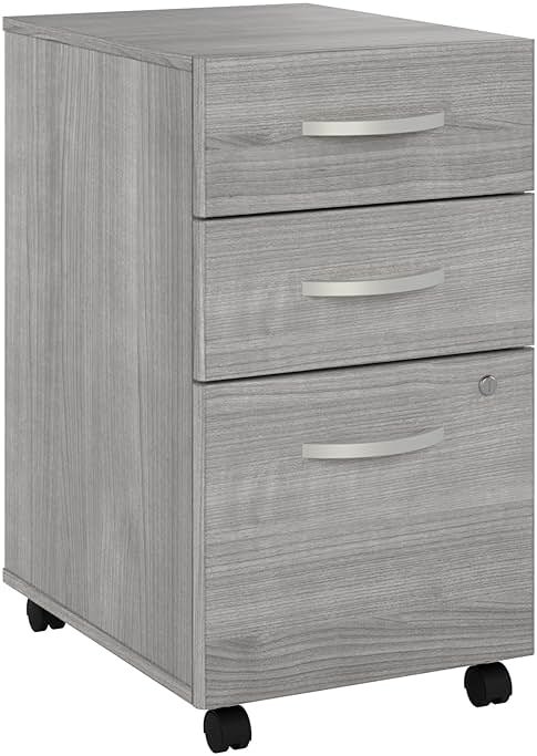 Bush Business Furniture Studio C 3 Drawer Mobile File Cabinet in Platinum Gray | Assembled Office Storage Unit for Home or Commercial Spaces - Product Image