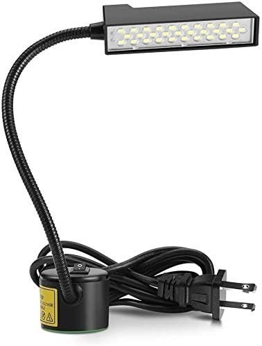 eecoo Sewing Machine Light, 30LED Flexible Gooseneck Arm Work Light with Magnetic Mounting Base, Multifunctional LED Light for Reading Workbench Lathe Drill Press Gray and car Repair - Product Image