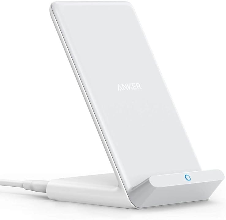 Anker 313 Wireless Charger (Stand), Qi-Certified for iPhone 15/14 / 13/12 / 11 / X / 8, 10W Max for Galaxy S23 / S22 / S21, Micro-USB (9V / 2A Adapter Required, Not Included) - Product Image