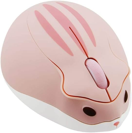 2.4GHz Wireless Mouse Cute Hamster Shape Less Noice Portable Mobile Optical 1200DPI USB Mice Cordless Mouse for PC Laptop Computer Notebook MacBook Gaming Kids Girl Men Women Adults Gift (Pink) - Product Image