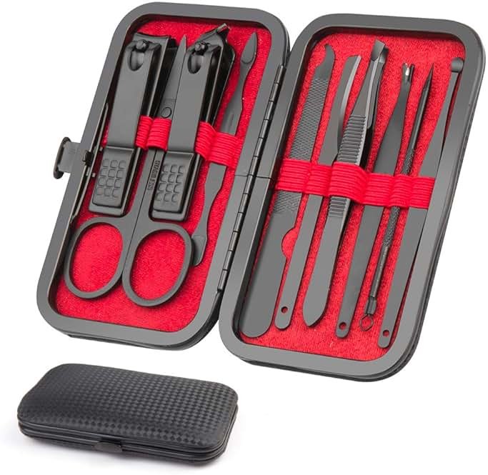 OKOMER Nail Clipper Set - Professional Manicure Set 10 PCS Stainless Steel Nail Kit with Travel Case, Nail Clippers Set Gift for Men Women - Product Image