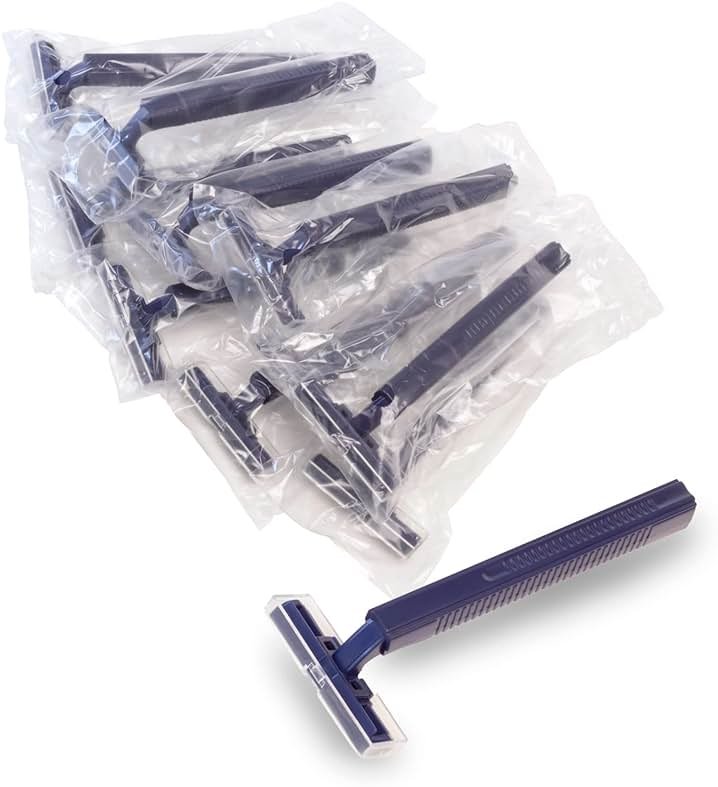 Freshscent (144 Pack) Individually Wrapped Twin Blade Razors with Clear Safety Cap, Disposable, Bulk Packed, Sold by the Case. Unisex. - Product Image