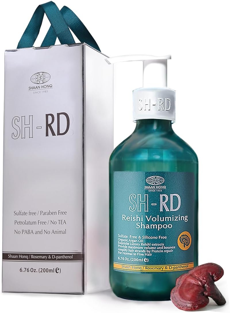 SH-RD Reishi Volumizing Shampoo for Fine Thinning Hair | Thickening Shampoo with Reishi Extract, Rosemary, Argan Oil | Volume Boost Hair Care Products | Paraben-Free - 6.76oz/200ml - Product Image