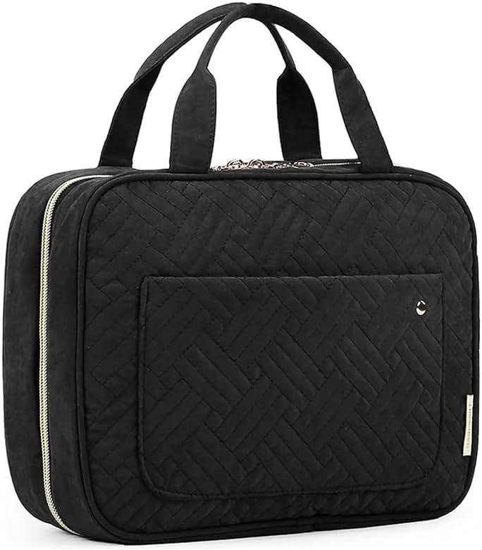 BAGSMART Large Toiletry Bag Travel Bag with Hanging Hook, Water-resistant Makeup Cosmetic Bag Travel Organizer for Accessories, Shampoo, Full Sized Container, Toiletries - Product Image