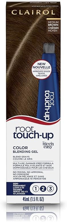Clairol Root Touch-Up Semi-Permanent Hair Color Blending Gel, 5 Medium Brown | Blend Minor Gray Hair | Gradually Fades with Washing | Pack of 1 - Product Image