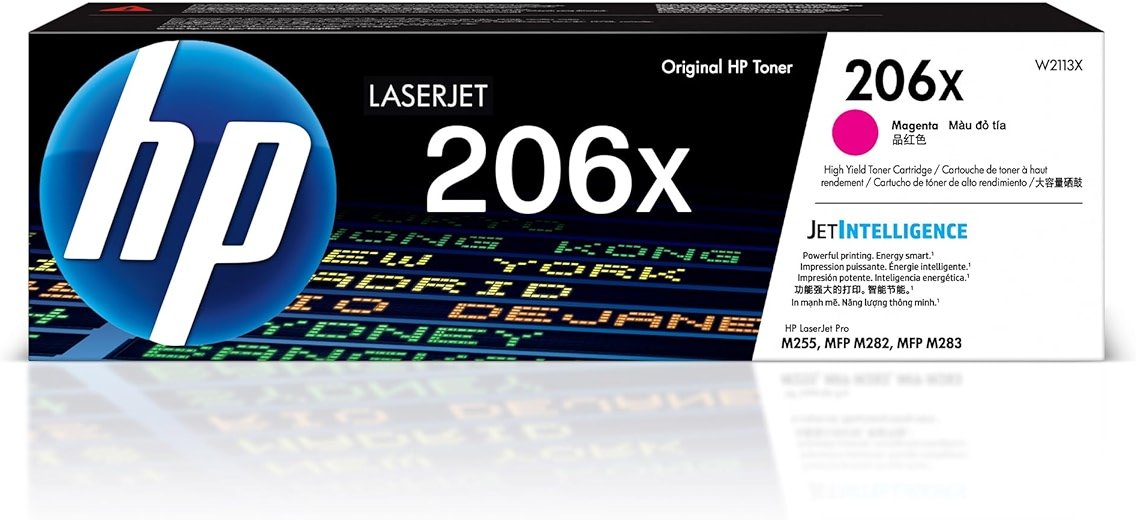 HP 206X Magenta Toner Cartridge | Works with Color LaserJet Pro M255, MFP M282, M283 Series | W2113X - Product Image